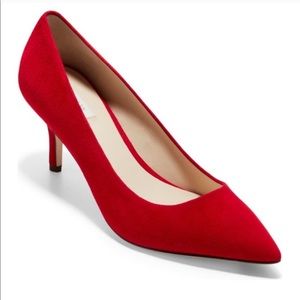 Cole haan red suede pumps